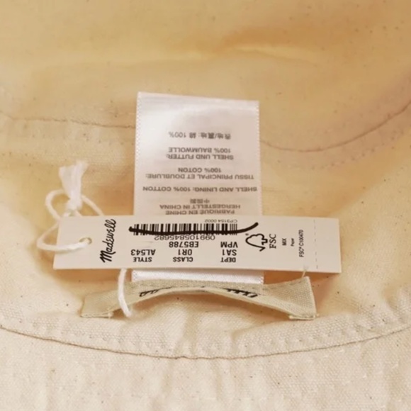New Madewell Short-Brimmed Bucket Hat in Vintage Parchment - Picture 5 of 5